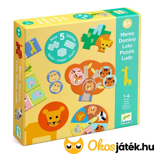 Djeco 5 az 1-ben társasjáték - Vadállatok