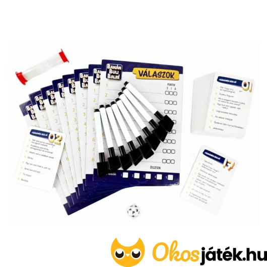 Banán, buli balhé társasjáték tartozékai