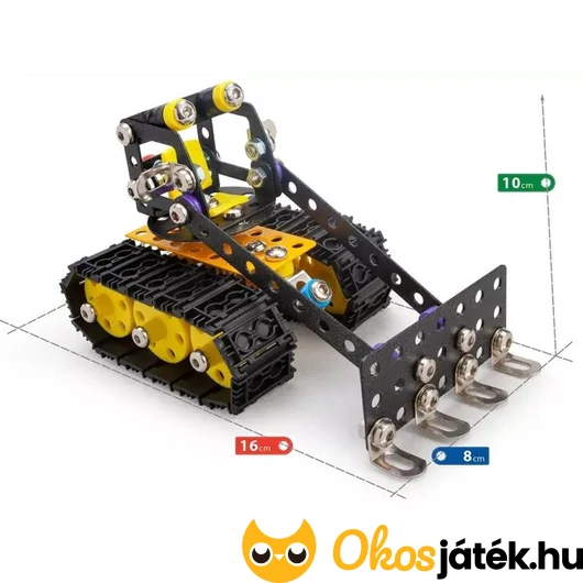 Fém építőjáték buldózer