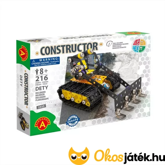 Fém építőjáték buldózer