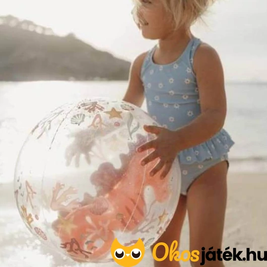 Felfújható pink 3D strandlabda - Little Dutch