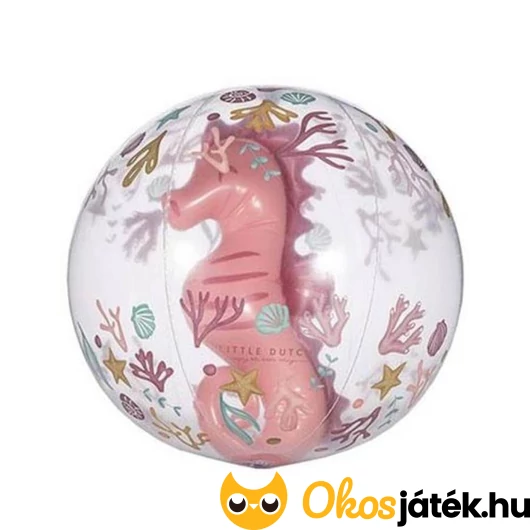 Little Dutch felfújható 3D strandlabda pink