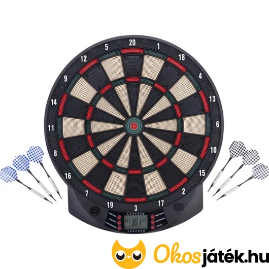 Elektromos darts tábla 6 db nyíllal, lcd kijelzővel