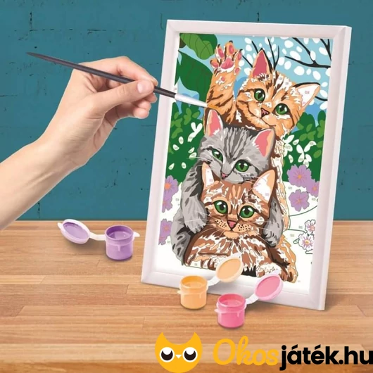 Macskás számos kifestő képkerettel