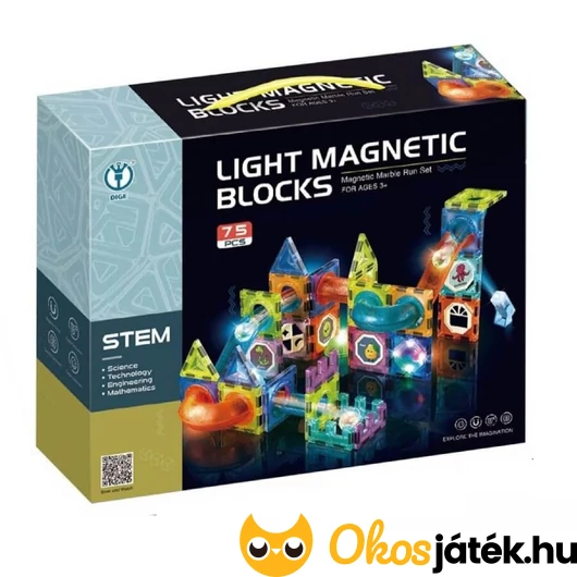 Mágneses golyópálya építő LED világítással