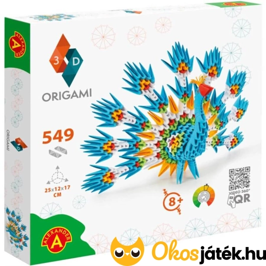 Origami 3D papírhajtogatós játék - Páva