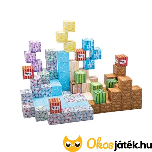 Magnetic building cubes - 100 darabos mágeskocka készlet