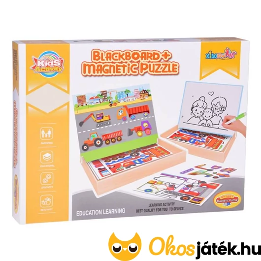 Mágneses puzzle 2 az 1-ben - munkagépek