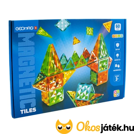 Geomag Magnetic Tiles Gems 60 db-os építőjáték