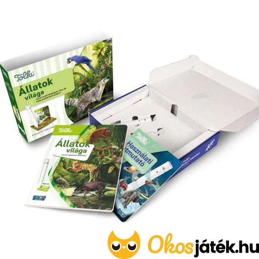 Tolki - Állatok világa interaktív szett tollal doboza kinyitva