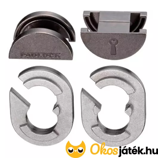 Hanayama Huzzle Cast Padlock ördöglakat elemei