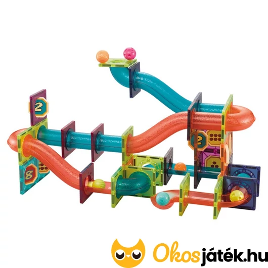 Mágneses golyópálya építő játék