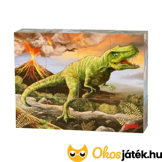 Fa kocka kirakó gyerekeknek - Dinoszauruszos