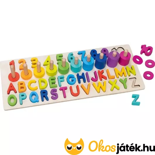 Fa montessori fejlesztő játék - Számok és betűk