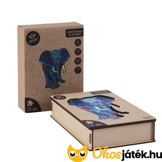 Elefántos fa puzzle doboza 
