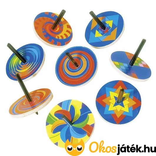 Színes fa pörgettyű