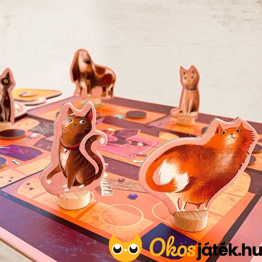 Egy esős napon társasjáték cica bábuk