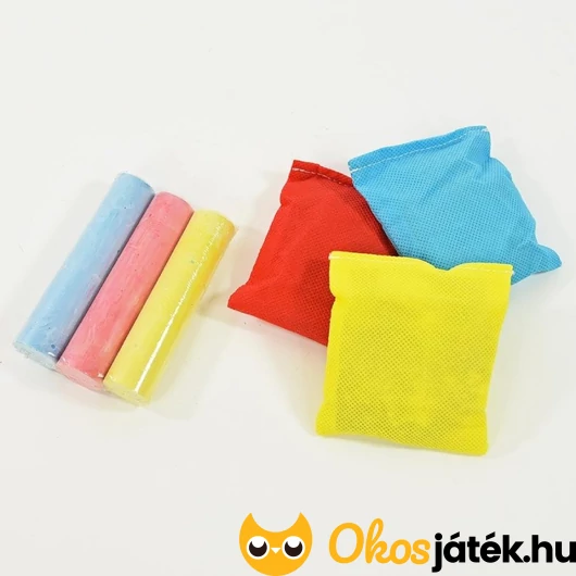 Aszfaltkréta szett babzsákkal ugróiskolához