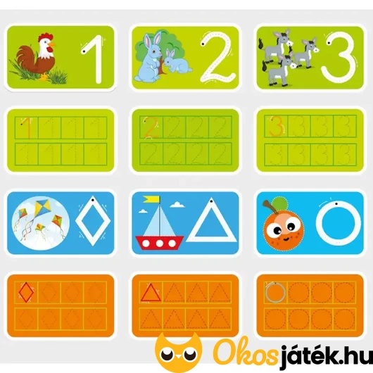 Letörölhető feladatlapok - Ismerkedés a számokkal kártyái