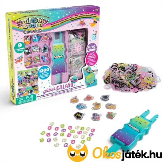 Rainbow loom Cute Tique gumikarkötőkészítő szett tartalma