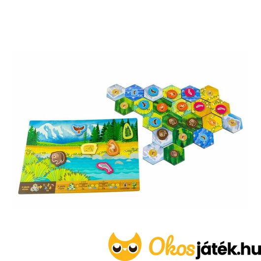 Cascadia Junior társajáték tájképlapka és jelölői