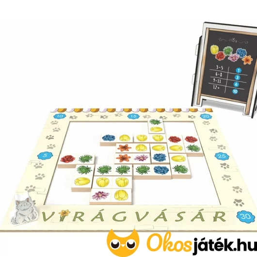 Virágvásár társasjáték kirakatkeretje