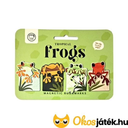 Mágneses könyvjelző békás -  4 darabos szett