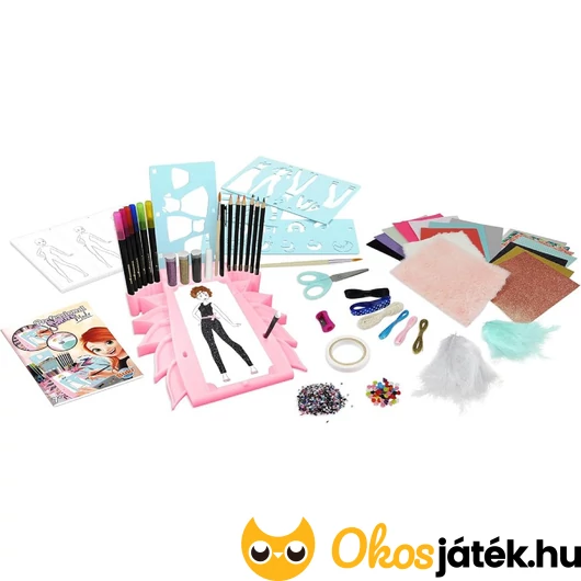 Divattervező készlet tartalma