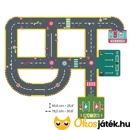 Autópálya puzzle kirakható pályája