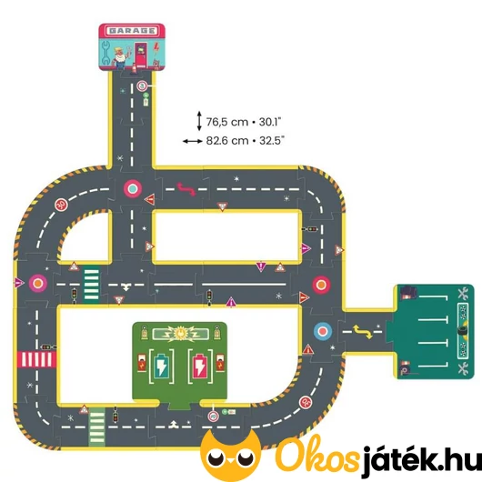 Crazy Motors Djeco Autópálya puzzle mérete 
