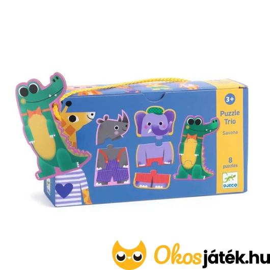 A szavanna állatai - Djeco puzzle trio 24 db-os