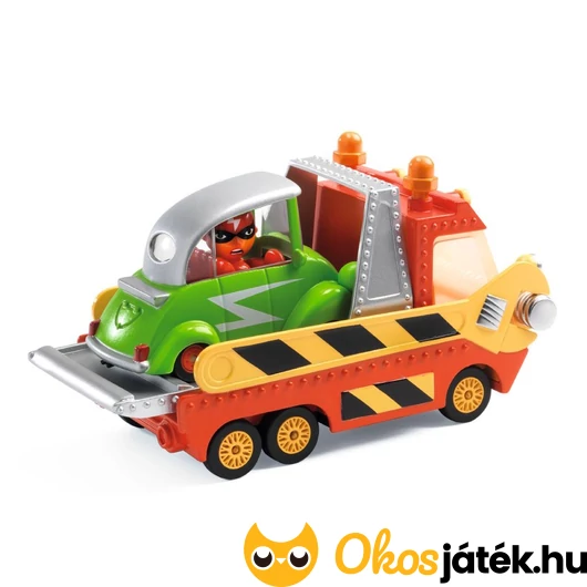 Autószállító tréler játék - zöld autó nélkül