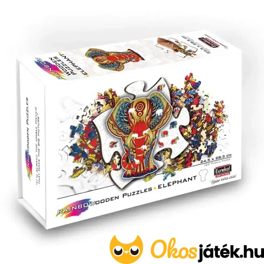 Elefántos puzzle doboza