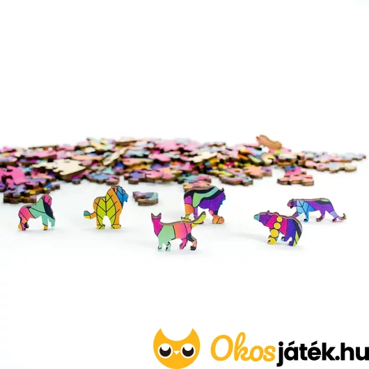 állatos fa puzzle elemekkel kirakó