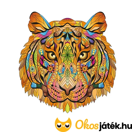 Különleges, egyedi fa puzzle - tigris