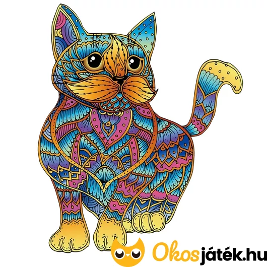 Különleges fa puzzle - Cica