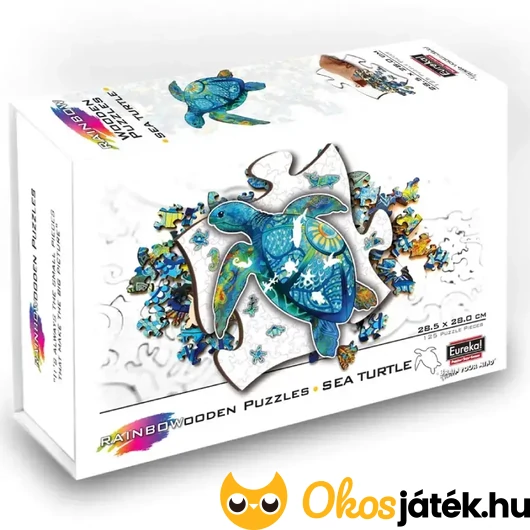 Eureka Teknős fa puzzle doboza