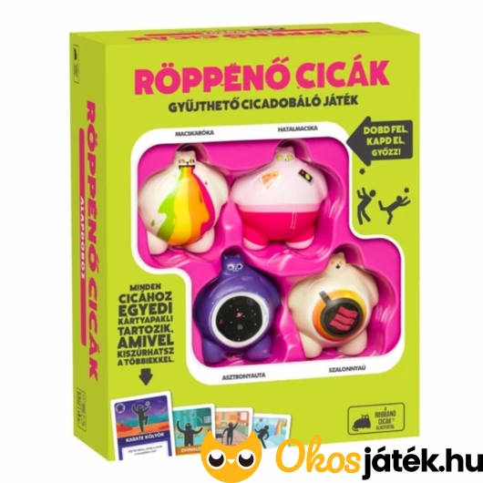 Röppenő cicák társasjáték - Gyűjthető cicadobáló játék