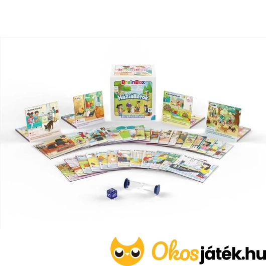 Háziállatos Brainbox figyelemfejlesztő társasjáték tartalma