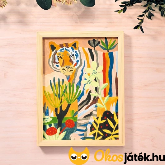 Tigris mintás kifestő képkerettel