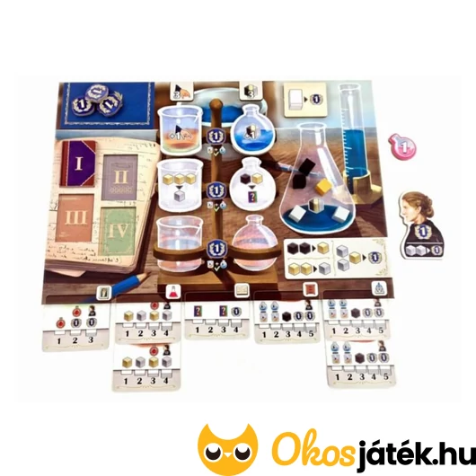 Marie Curie nyomában társasjáték játékostábla