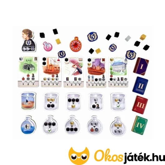 Marie Curie nyomában társasjáték kártyái