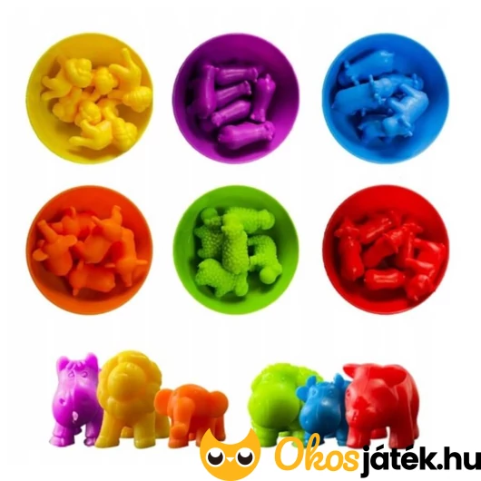 Szortírozó játék csipesszel és tálcákkal