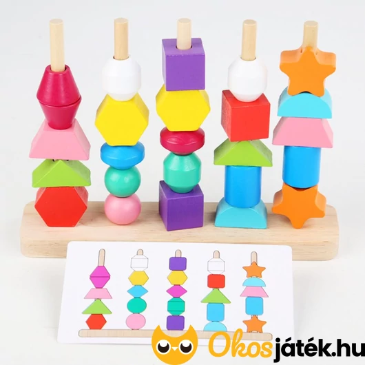 Montessori fajáték színek és formák felismeréséhez