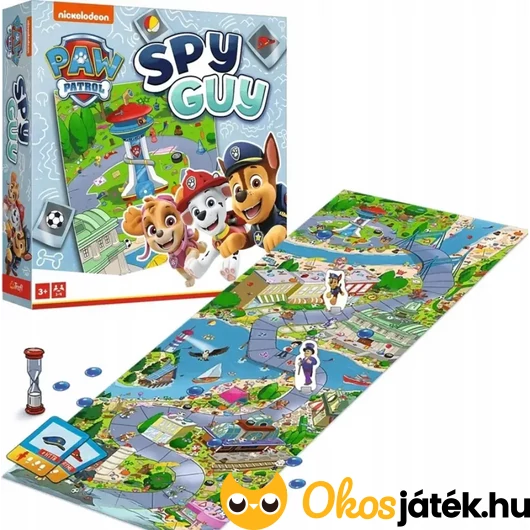 Mancs őrjáratos Spy Guy társasjáték elemei