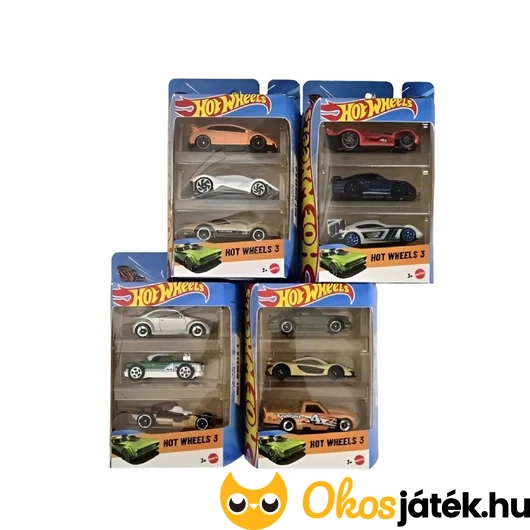 Hot Wheels: kisautók - 3 db-os készlet, többféle