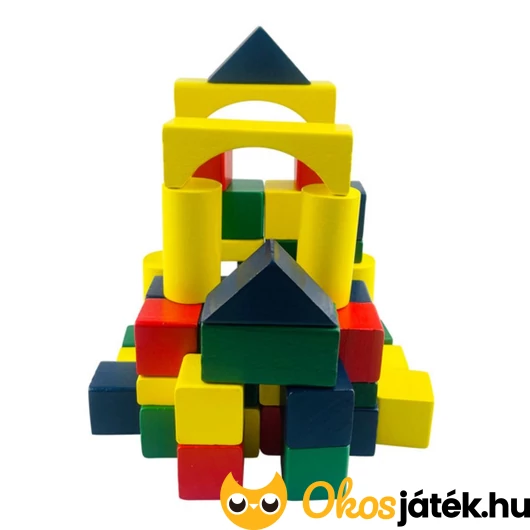 Fa építőkocka 50 db-os