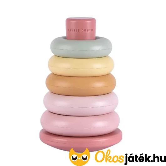 Little Dutch műanyag montessori torony - pink