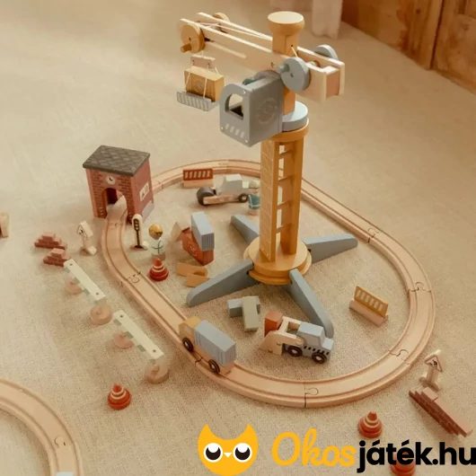 Fa darus játék sínpályával