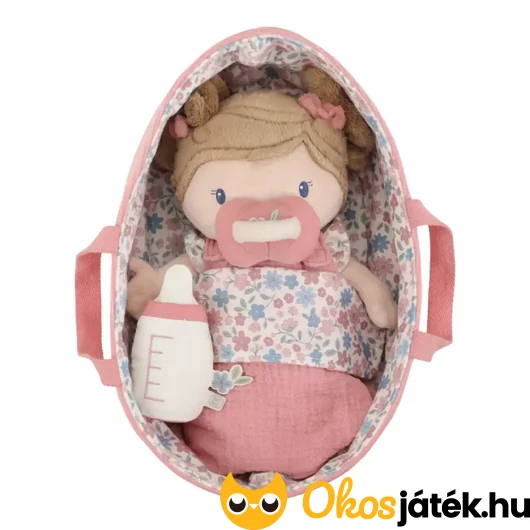 Új Little Dutch Rosa plüss baba mózeskosárban